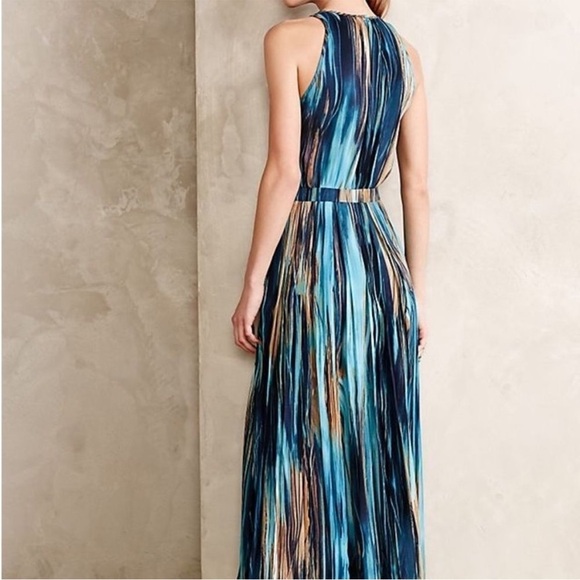 Paper Crown Blue Halter Midi Dress for Wedding Guests - Picture 2 of 16